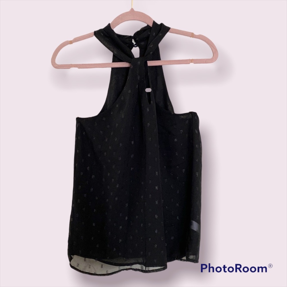 Black Sleeveless Keyhole Blouse